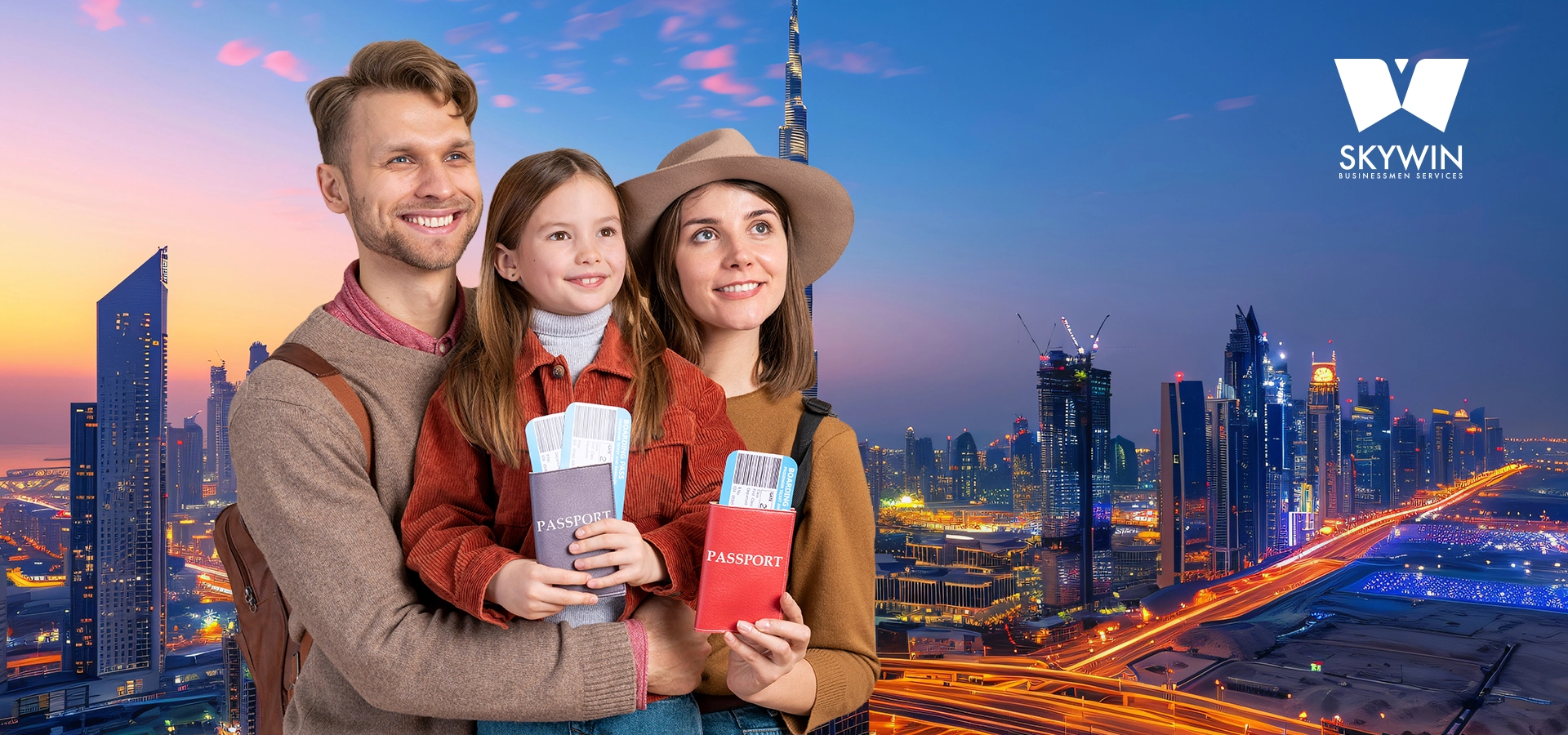 Happy family receiving residency support for UAE family visa sponsorship